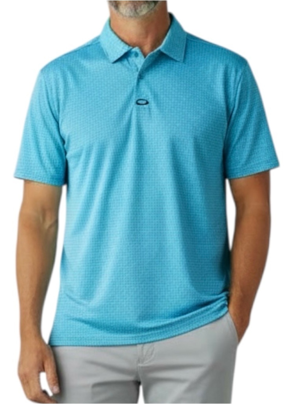 Oakley Golf Blue Print Short Sleeve Polo  Shirt Size XL